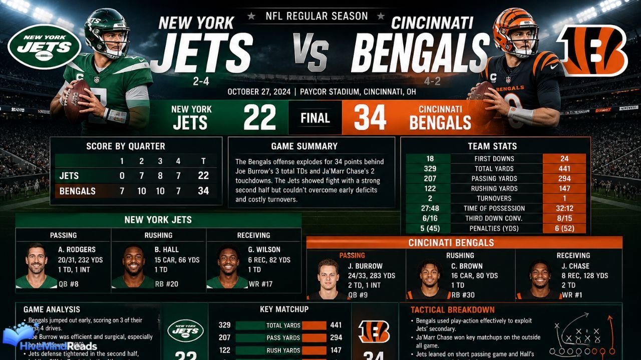 Jets vs Bengals Match Player Stats Analysis